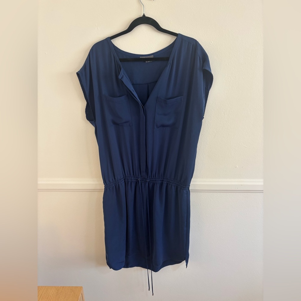 Vince Blue Drawstring Dress